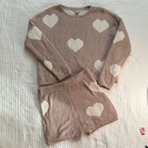 Sincerely Jules Tan Heart Pajama Set
